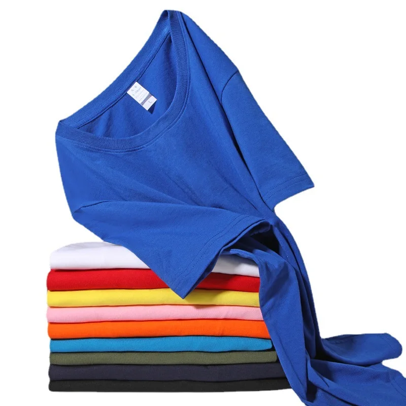 라운드 넥티셔츠 Seallogo반팔 작업 그룹 유니폼diy자수 광고 문화 셔츠 학생 면 여름 수업