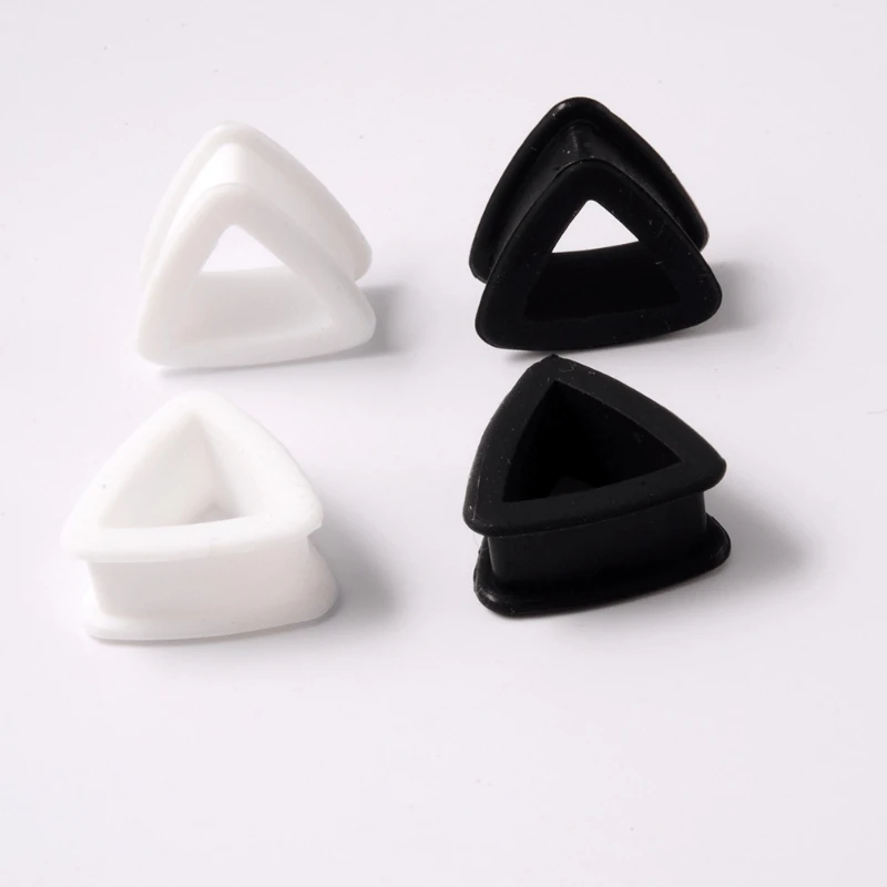 2pcs Flexible Comfortable Triangle Silicone Ear Gauge Plugs Tunnels Expander Stretchers Piercing Jewelry for Easy Wear 4-26mm
