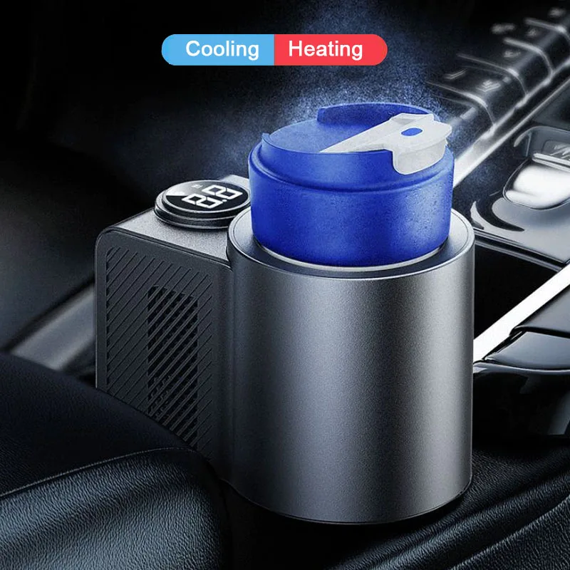 

2 In 1 Multifunction Car Heating Cup Water Bottle 12V/110V/220V Heater LCD Display Electric Refrigeration Cooler Best Gift