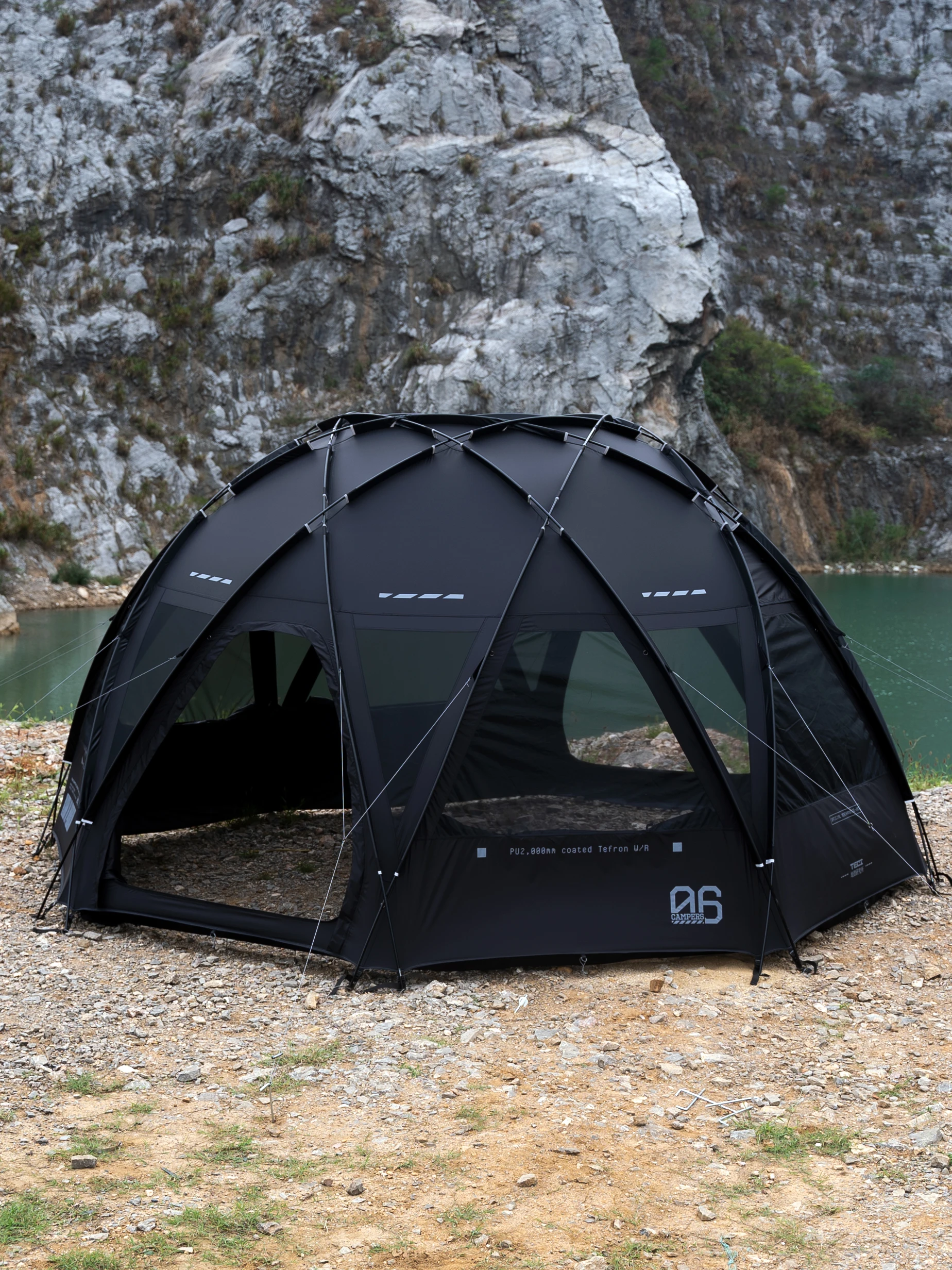 TECI Dome Tent In Black High Quality Fabric For Outdoor Camping starry sky tent