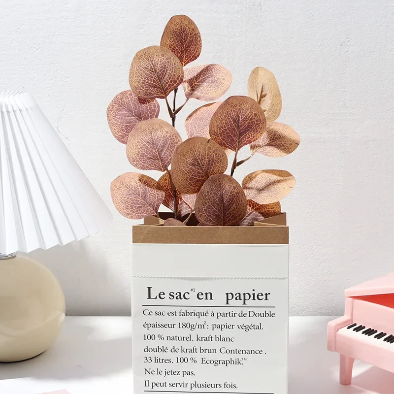 In symulacja liść eukaliptusa Ornament ozdoby do dekoracji fotografia wahadła w tle rekwizyty fotograficzne rekwizyty