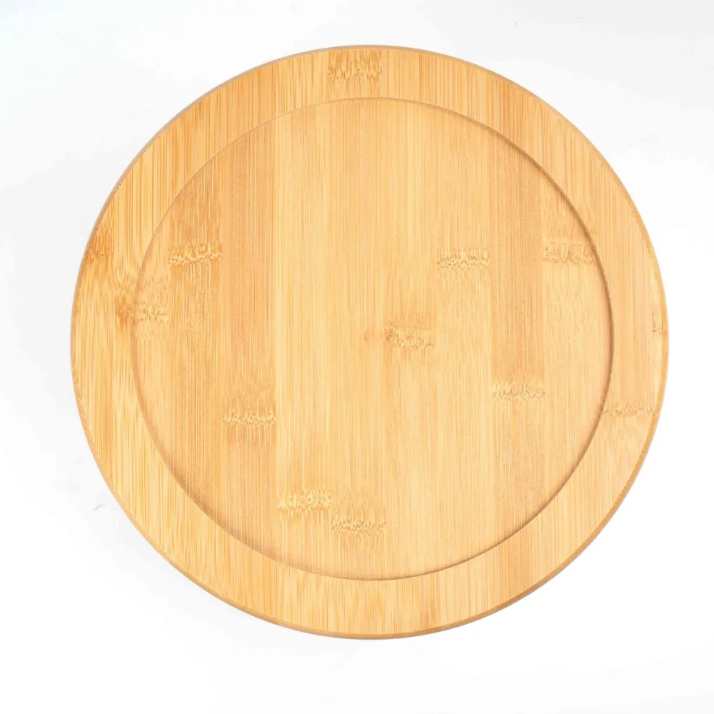 Kitchen Organizer Bamboo Turntable 2-Tier Spice Rack, 10.04 DIA x 6.89 in