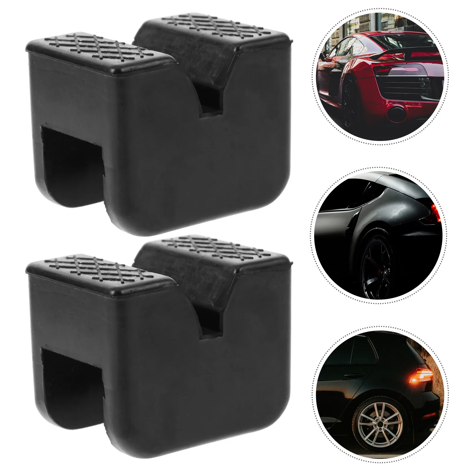 

4pcs Jack Stand Pads Rubber Car Lift Support Cushion Vibration Reduction Stable Durable Easy Install Universal Fit Trailer Rv