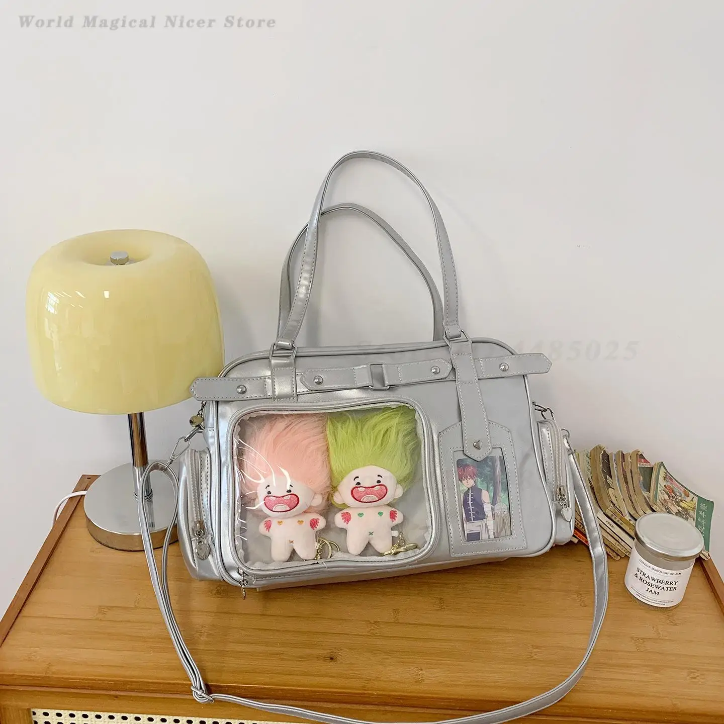 2026 New Large Capacity Anime Ita Tote Bag Simple Preppy Style for Fans Single Shoulder Handbag College Daily Pin Display Ladies