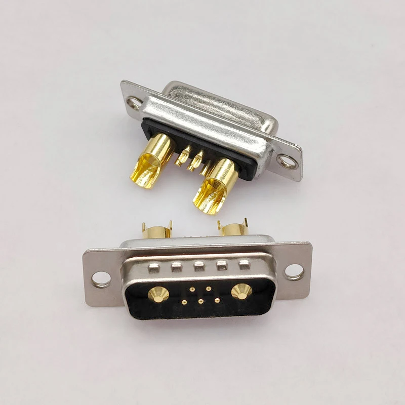 7W2 20A 30A 40A Gold plated high current Connector D-SUB adapter 5+2 plug jack Machined Pin Full Gold Flash Wire