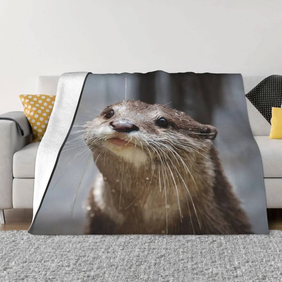 The Cutest Otter Ever Home Blankets Quilt For Bed Custom Blanket Personalized Throw Blanket