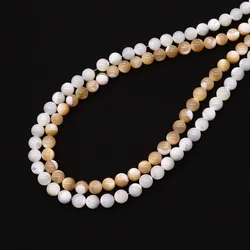 Natural White Mother-of-pearl Seashell Round True Colors Loose Beads for Jewelry Making DIY Bracelet Necklace Jewelry Accessory