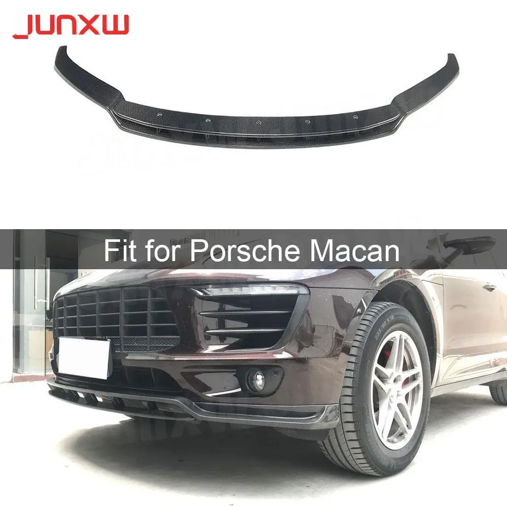 

Carbon Fiber Front Lip Spoiler For Porsche Macan 2017 2018 Front Bumper Chin Guard Car Styling