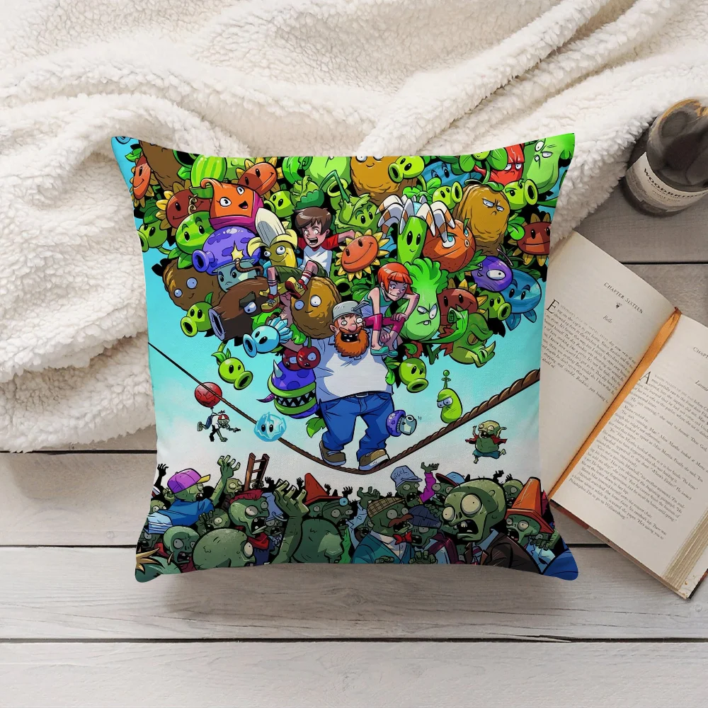 لعبة P-Plants vs. Z-Zombies كيس وسادة ديكور المنزل غطاء وسادة مناسب لغرفة النوم وأريكة مكتب السيارة #6