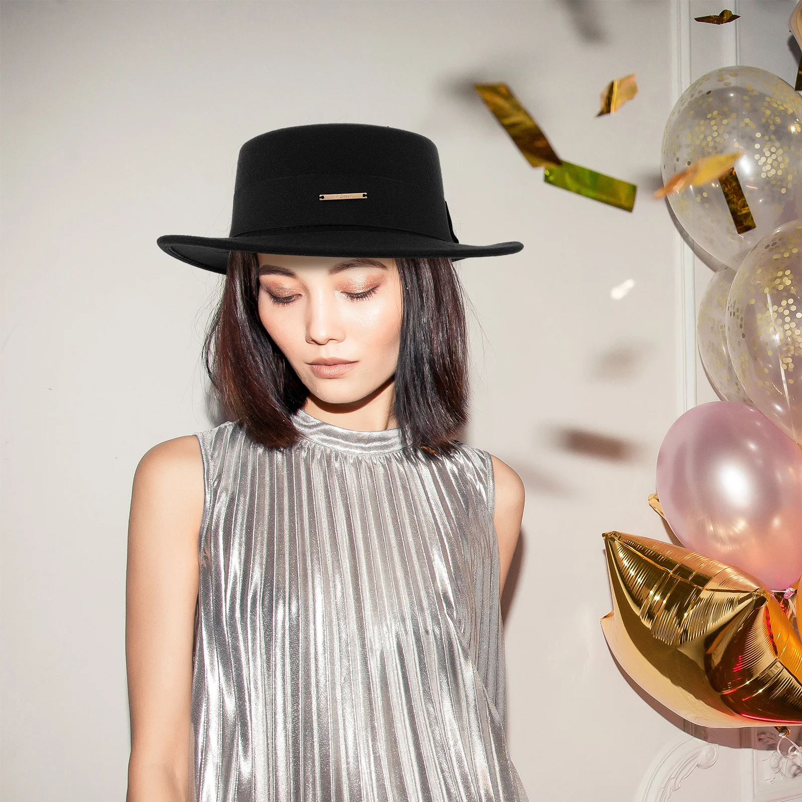 قبعة فيدورا كلاسيكية مسطحة ذات حافة واسعة للجنسين، قبعة سوداء أنيقة وناعمة دافئة للمناسبات الرسمية غير الرسمية وأغطية الرأس العصرية #1