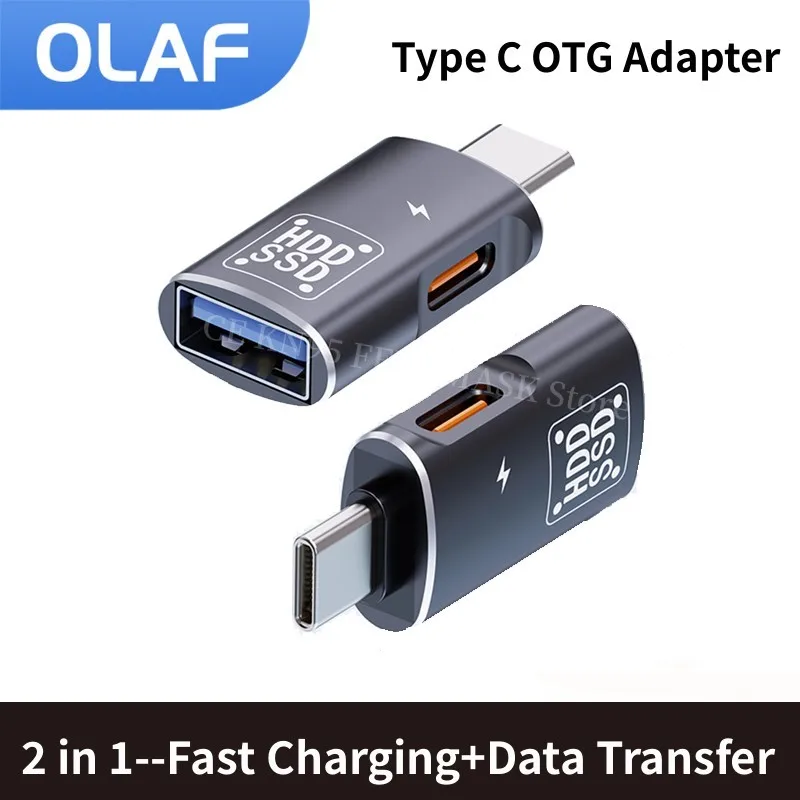 Type C to USB 3.0 OTG adapter USB C Male To USB Female Converter For Iphone 15 Huawei Xiaomi Phone U Disk 2 in 1 USB C OTG