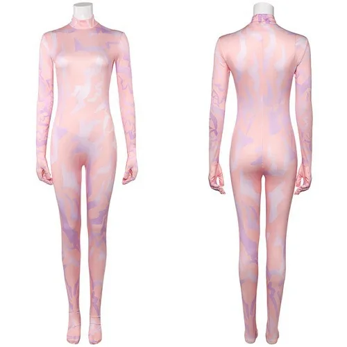

KPop Demon Hunters Cosplay Costume Woman Huntrix Rumi Skin Print Jumpsuit Anime Movie Zoey Bodysuit Halloween Performance Outfit