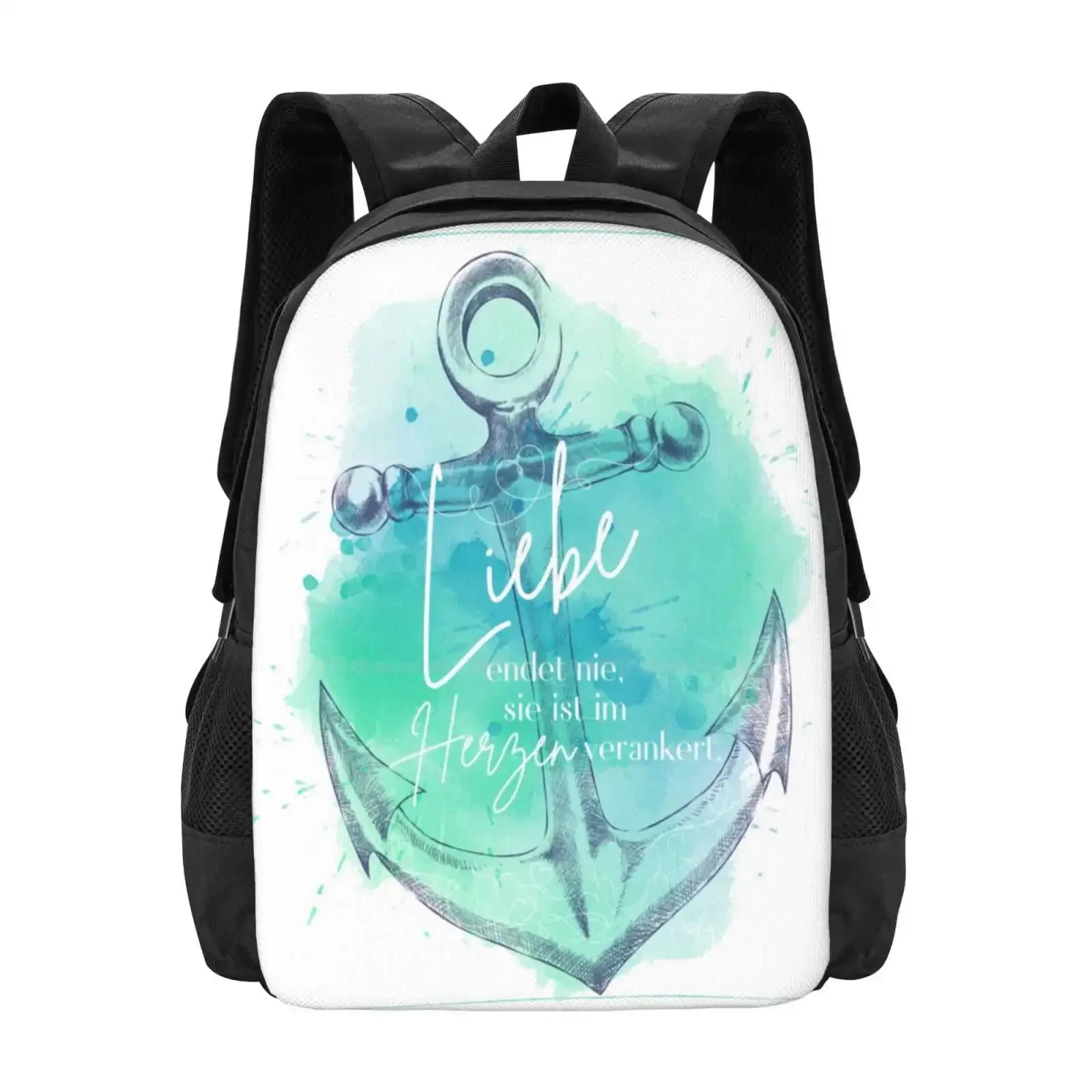 

Love Is Anchored In The Heart Hot Sale Schoolbag Backpack Fashion Bags Anchor Tatoo Hearts Say Maritime Loyalty Connection
