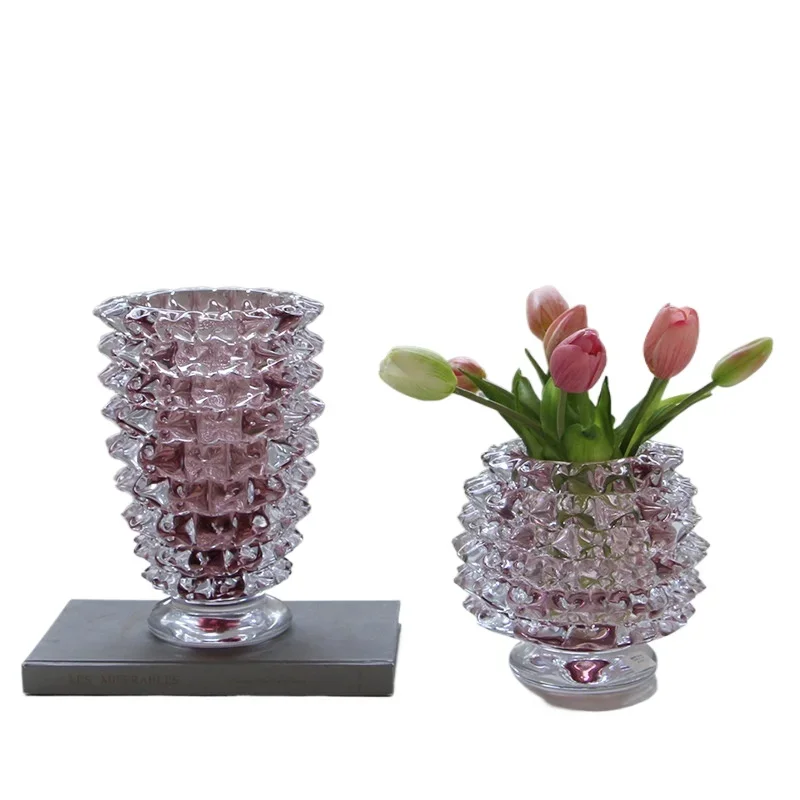 Wedding Home Dining Table Decoration Flower Arrangement Luxury Blown Crystal Glass Vase