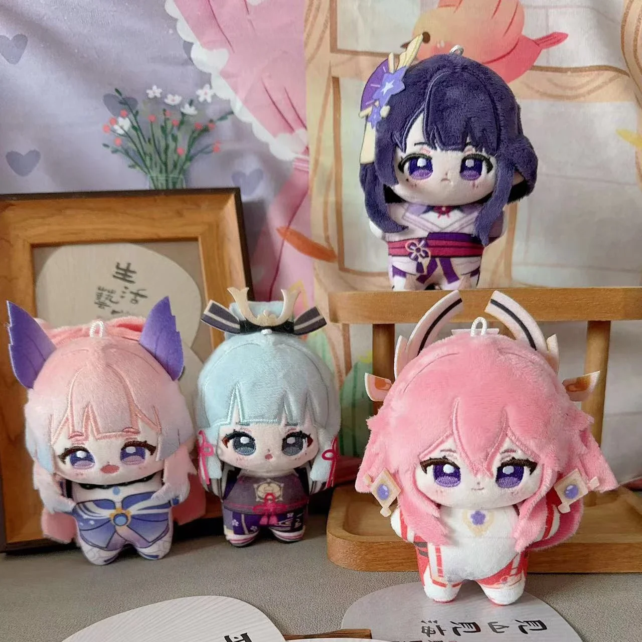 

Anime Genshin Impact Raiden Shogun Yae Miko Kokomi Kamisato Ayaka Cosplay Fluffy Dolls Pendant Xmas Halloween Gift Stuffed Toys