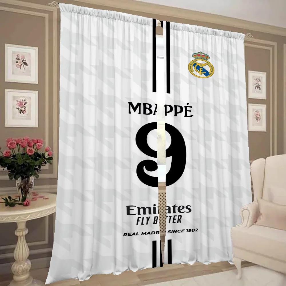 Long Curtains for Living Room 2 Pieces Blackout Curtains Door Curtain R-real M-madrid Fc Bedroom Decoration Partition Kitchen