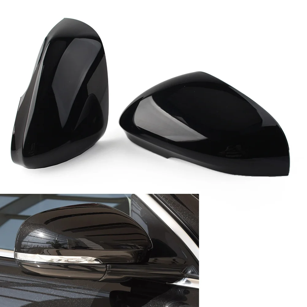 

1 Pair Car Rear Wing Mirror Housing Cover For Jaguar XJ XJR XF XFR XFR-S XK XKR XKR-S I-Pace XE Glossy Black