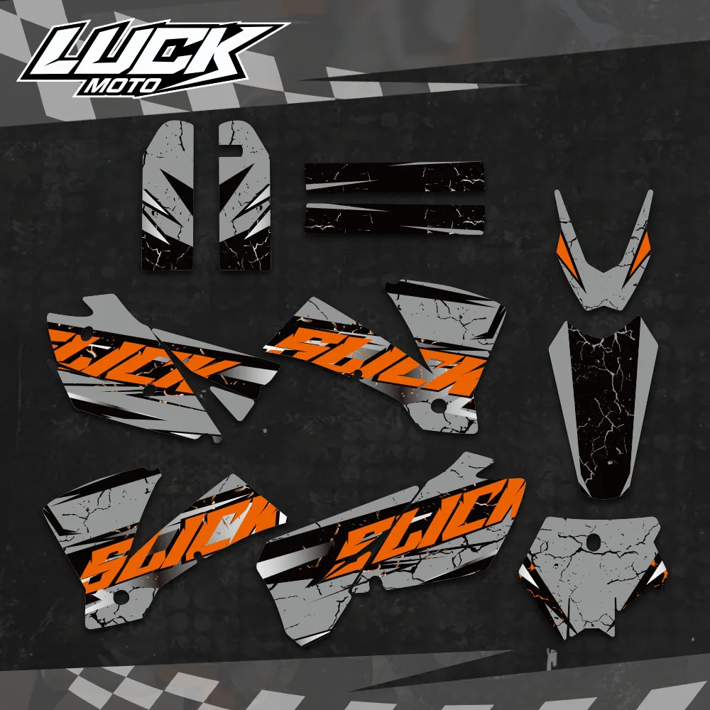 LUCKMOTO Team Graphics Background Sticker Decal For KTM EXC 125 200 250 300 400 450 525 2004 Motorcycle Decoration Accessorie