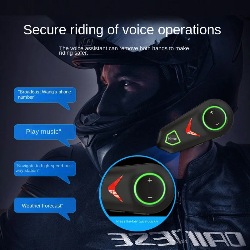 New Motorcycle Driver's Helmet Bluetooth Headset Moto Super Long Standby Heavy Bass Ultra-thin Headphones Speaker for Motorbike