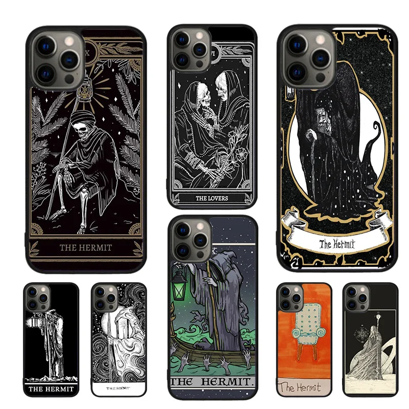 The Hermit Tarot Card Phone Case For iPhone 16 15 14 11 12 13 mini Pro  XR XS MAX Plus coque Cover Shell