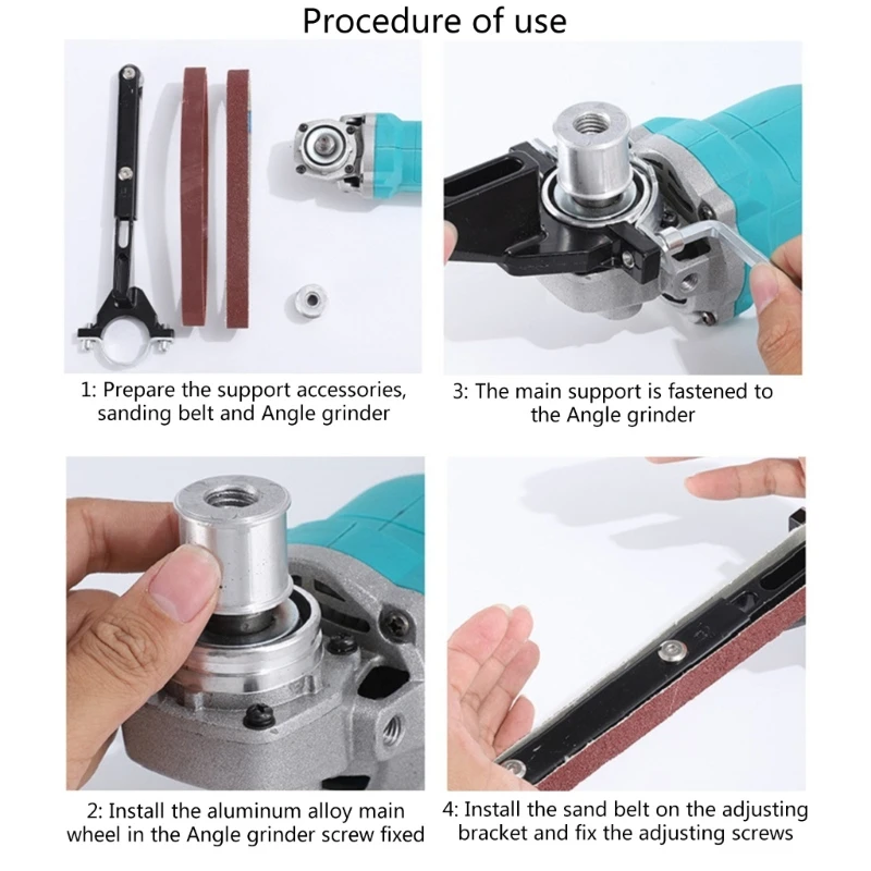 Adaptador lijadora banda para amoladora angular, accesorio lijado tubos, amoladora angular