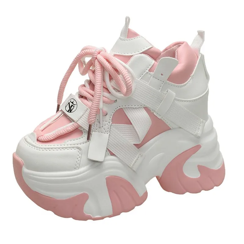 

Летние женские сетчатые кроссовки 10,5 см, новые повседневные кроссовки на платформе, массивная обувь, дышащая женская обувь на танкетке, увеличивающая рост