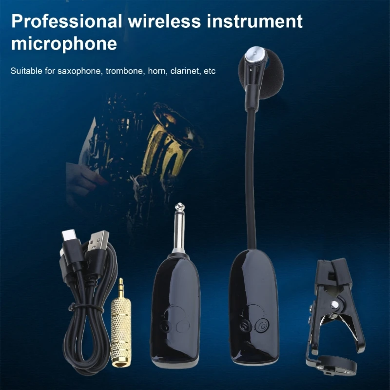 6.5 Wireless Microphone For Saxophone Trumpet Special Instrument Sax Pickup Amplifiers With Clear Sound P9JD