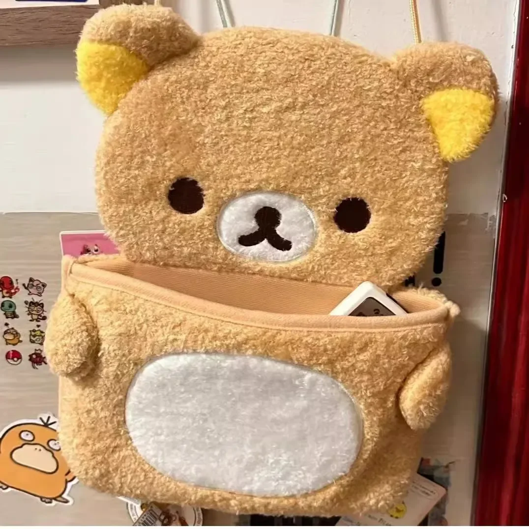 귀여운 Rilakkuma 곰 봉제 행잉 스토리지 포켓 정리함 가방, 메이크업 파우치 박스 케이스, 가정 및 여아용 가방, 신제품