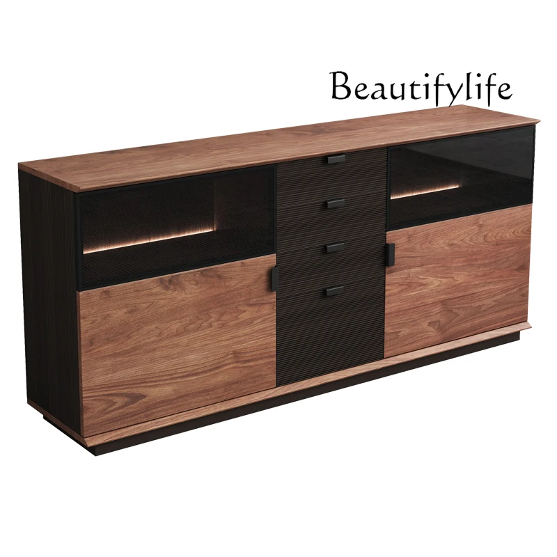 Black Walnut Log Dining Edge Solid Wood Modern Minimalist Nordic Entry Lux Style Japanese Tea Locker