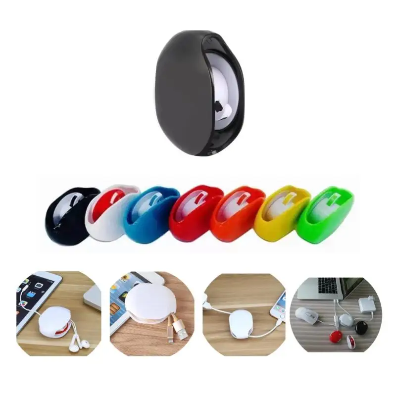 1Pcs Reader Charger Retractable Cable Wire Cord Wrap Organizer Automatic Cord Winder For Headphone Earbud USB Cables