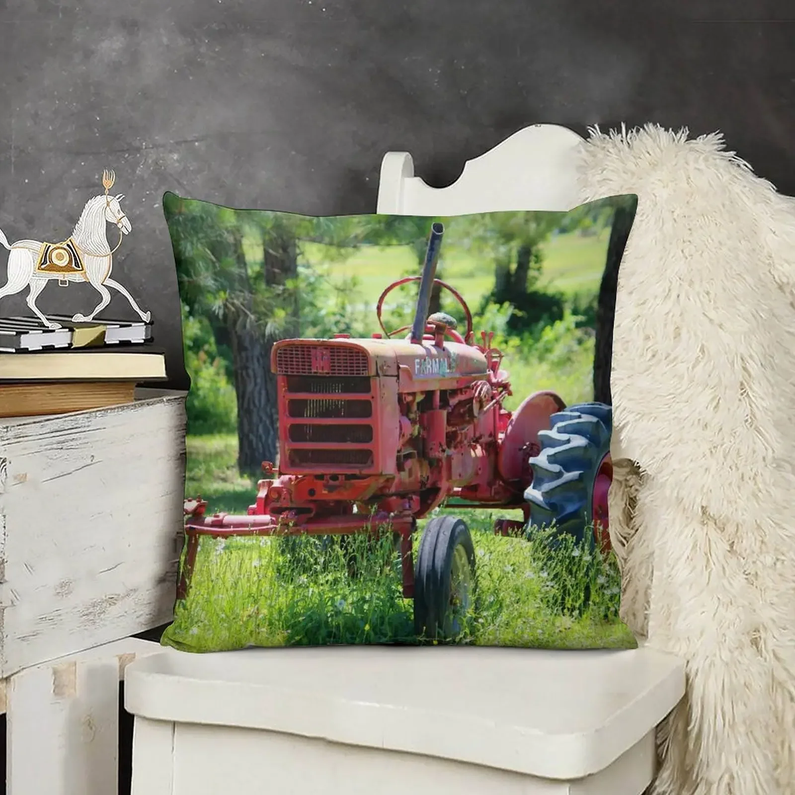 

McCormick Farmall Tractor Throw Pillow christmas pillowcases Custom Cushion Photo pillow