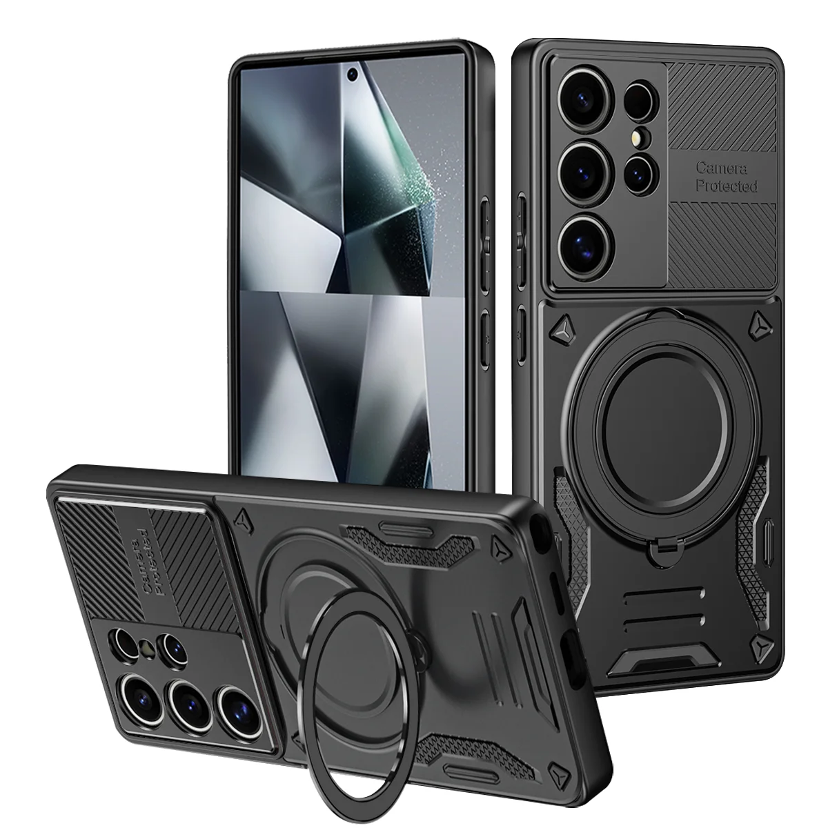 Handyhülle für Samsung Galaxy S26 S24 Ultra S25 FE S23 S22 Plus A07 A17 A16 A56 A36 A55 Magnetischer Ringhalter Schutzhülle