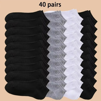 10/12/20/40 Pairs Men Solid Color Boat Socks Comfortable Breathable High-Quality Business Low Tube Casual Slippers Ground Socks