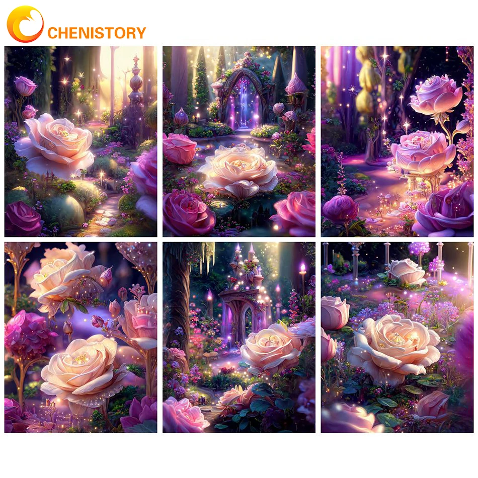 

CHENISTORY Painting By Numbers Kits DIY Home Decor Painting By Numbers Flower Drawing On Canvas HandPainted Picture Art Decor