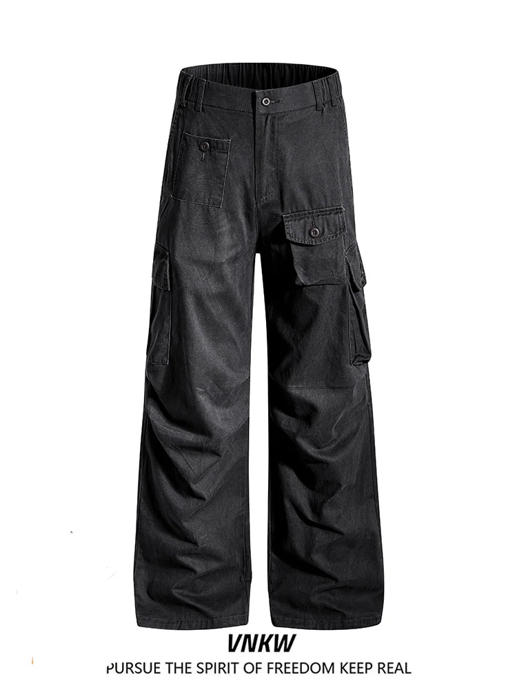 

Loose Straight Leg Workwear Trousers Multi-ket American Sle Casual Versatile Commute CleanFit Long Pants ex