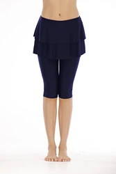 Women's Dark Blue Skirted Swim Legging Pants Cover-up UPF 50+ Sun Protection