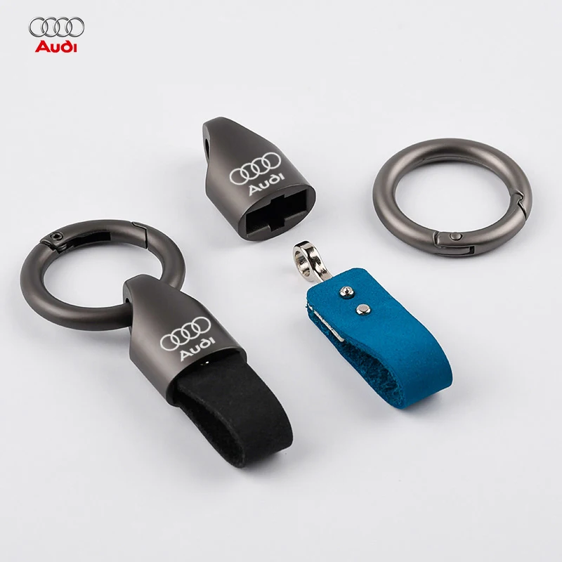 Luxury Men Women Leather/Metal Key Chain Fashion Keychain Key Ring For Audi A1 A3 A4 A5 A6 A7 A8 Q2 Q3 Q5 Q7 TT S line S3 S4 S5