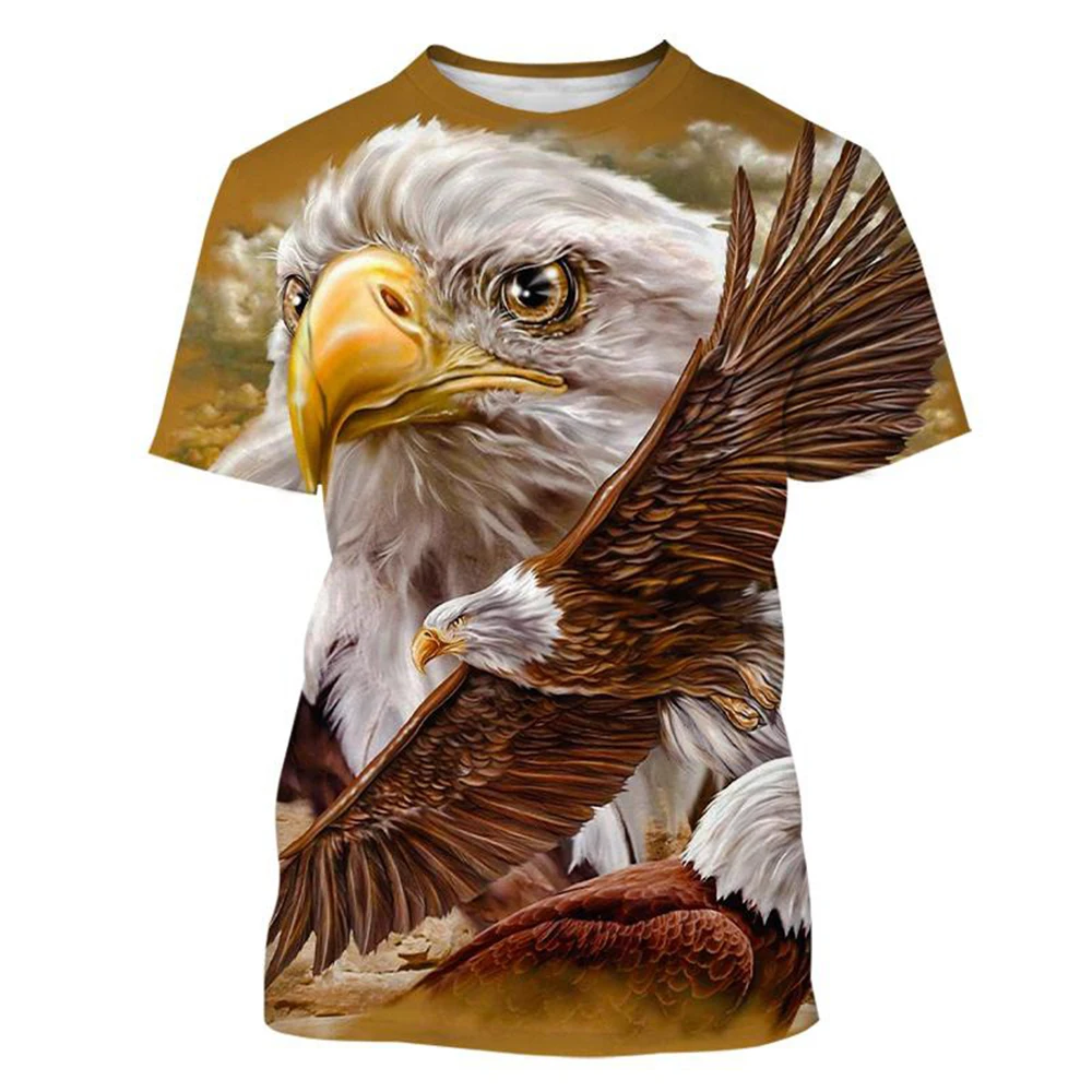 

Fashion 3D Eagle Print T Shirt For Men High Quality Animal Graphic T-Shirt Casual O-neck Short Sleeve Tops Summer Loose Clothing