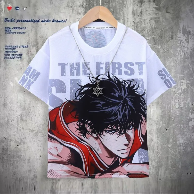 Slam Dunk anime peripheral cute cartoon short-sleeved T-shirt boys casual half-sleeve quick-drying kawaii summer gift wholesale