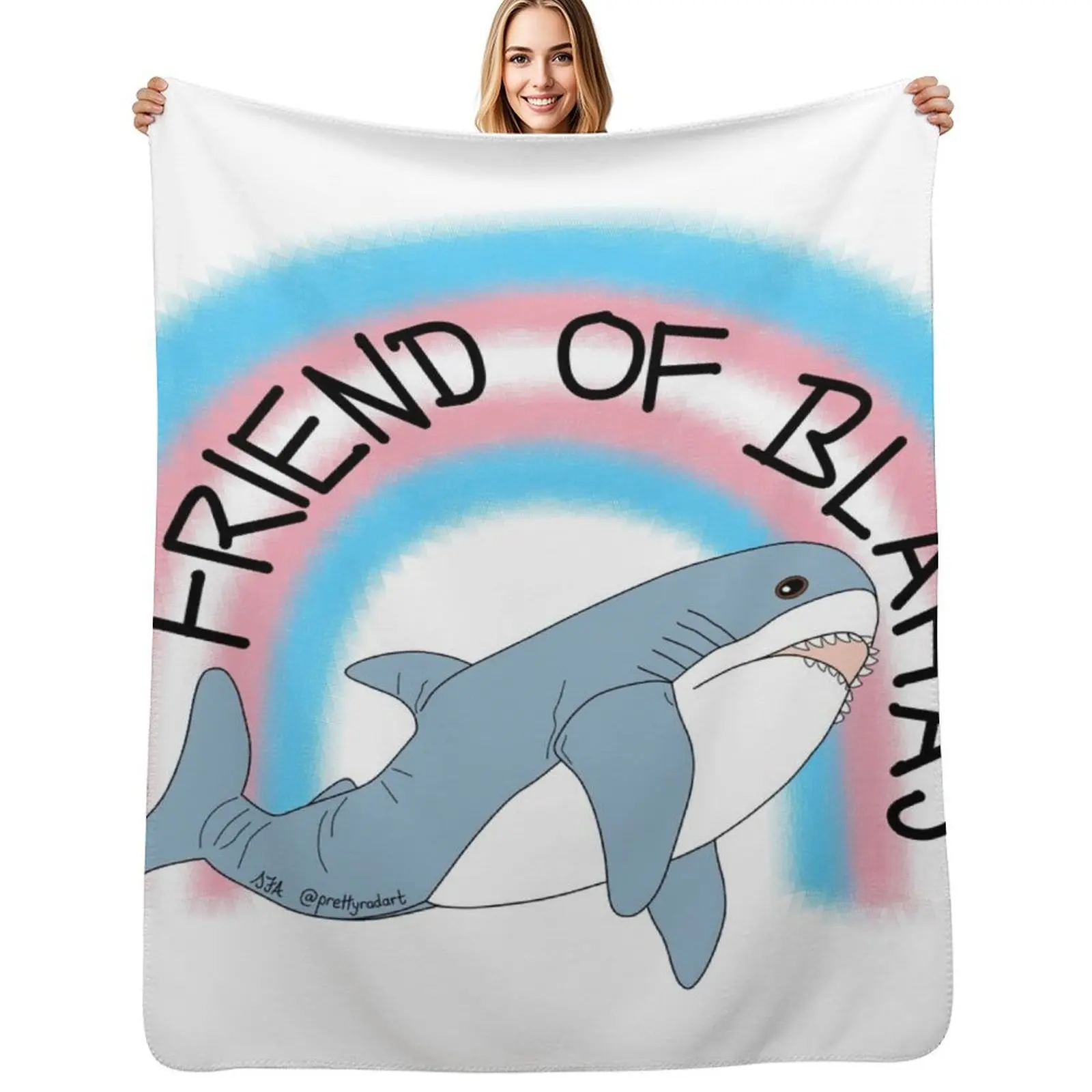 

Friend of Blahaj Throw Blanket Cozy Throw Blanket Birthday Gift for Him Her