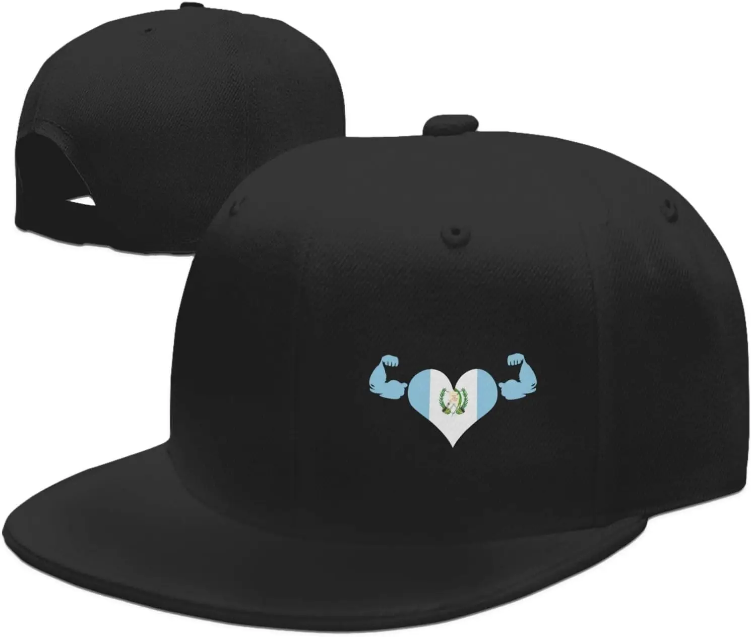 Guatemala Flag Strong Heart Bicep Flex Baseball Cap Polyester Snapback Hat Casual Adjustable for Men Women