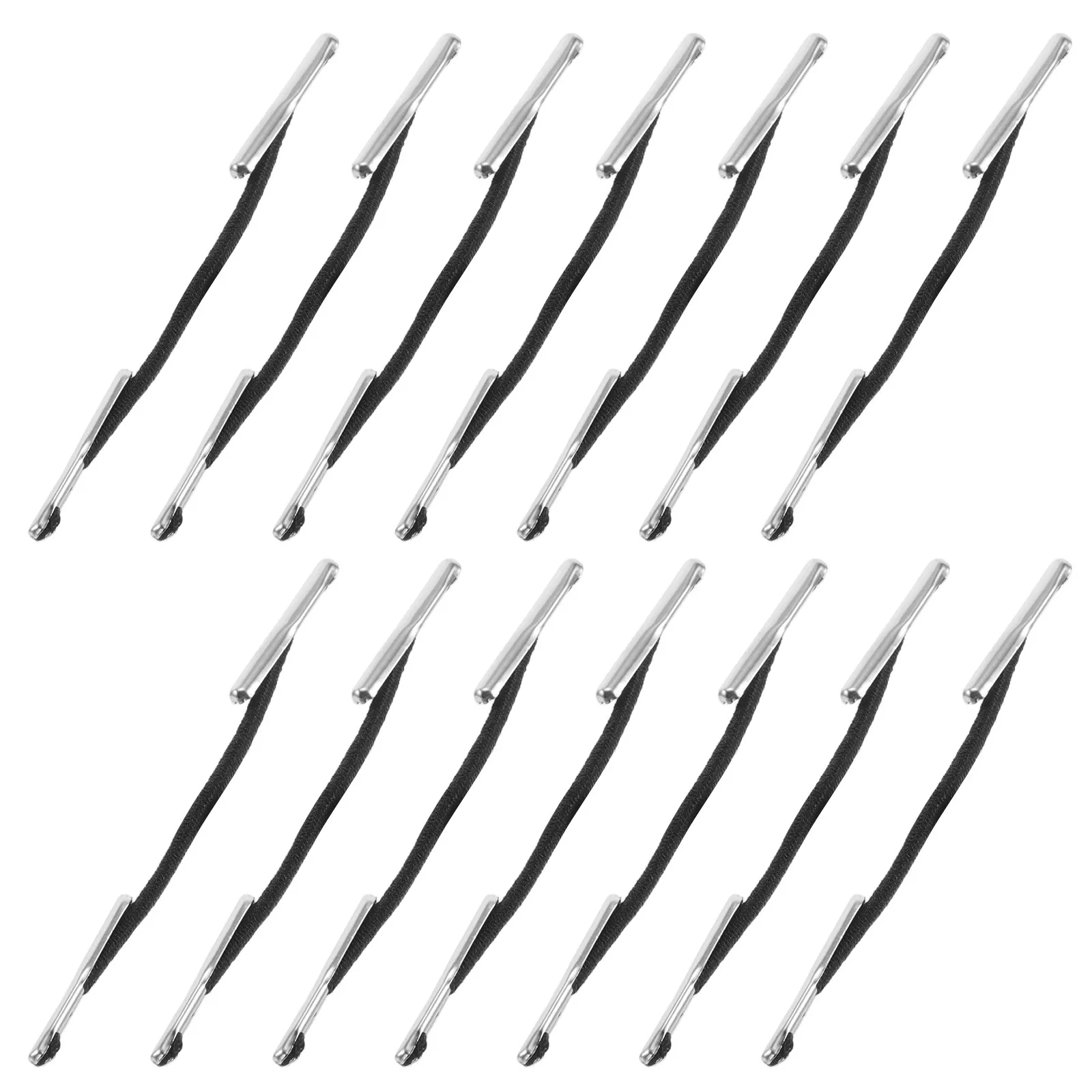 100Pcs High Strength Iron Buckle Elastic Barbed String Cord Stretch Band with Metal Ends for Party Hats Notebook Binding Sewing