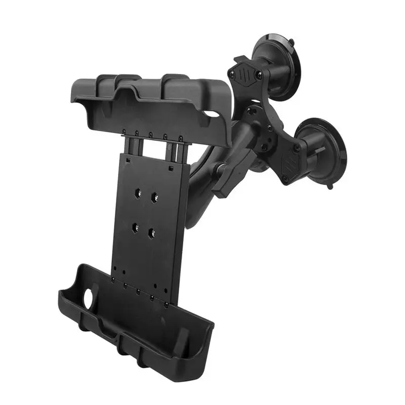 12 inch adjustable clip on bracket suction cup tablet holder, suitable for large tablets in industrial warehouses