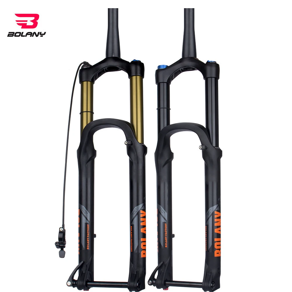 Bolany Mountain Bike Fork 160/175mm Stroke Alloy Conical Tube Fork 27.5/29  Damping Barrel Axle Shock Absorber Thru Axle 115*110