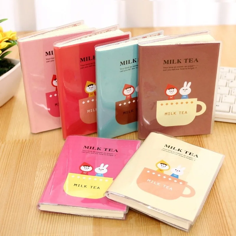 Kawaii Cartoon Rubber Sheathed Cover Mini Journal Notebook  Notepad for Students Planner Diary Korean Stationery