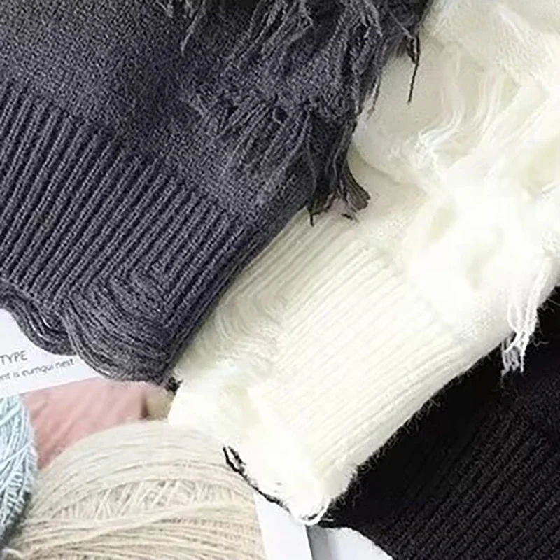 ثقب تصميم الرجال تريكو سترة البلوز الخريف الشتاء الجولة الرقبة بلون سميكة محبوك سترة المعتاد الذكور البلوز