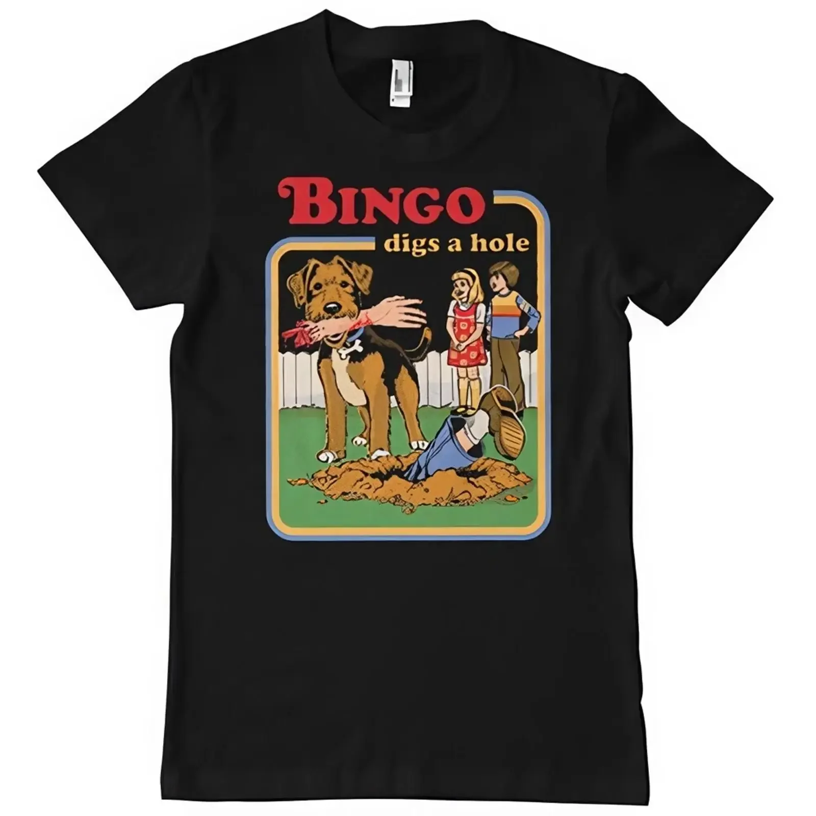 Steven Rhodes T Shirt Bingo Digs A Hole DTR 1 SR303 DTF866 vintage Washed Soft graphic Stylish Top For Everyday Wear homme