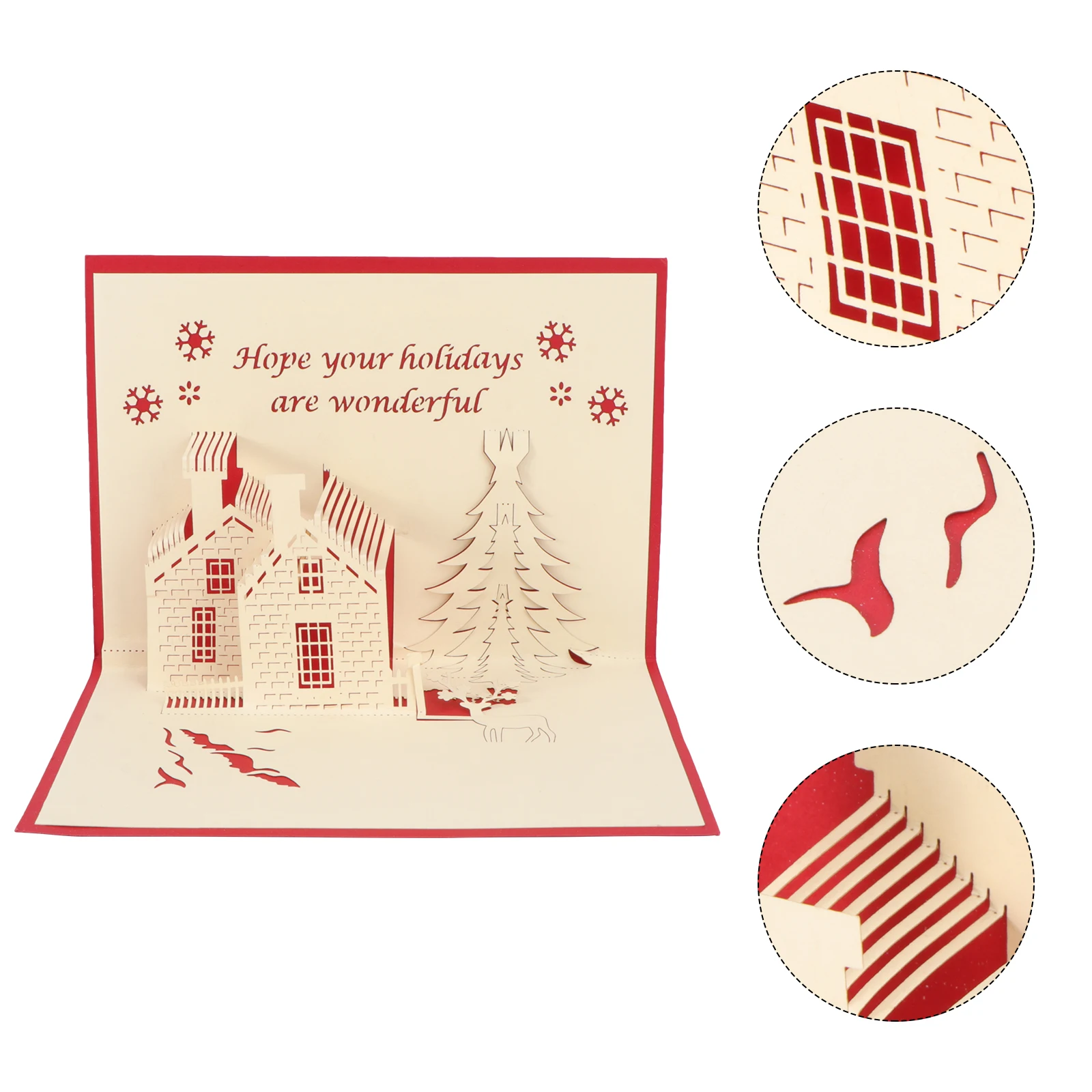 

2Pcs Christmas Greeting Cards Premium Paperboard Eco Friendly Festive Design Express Love Wishes Ideal Cards Families Employees