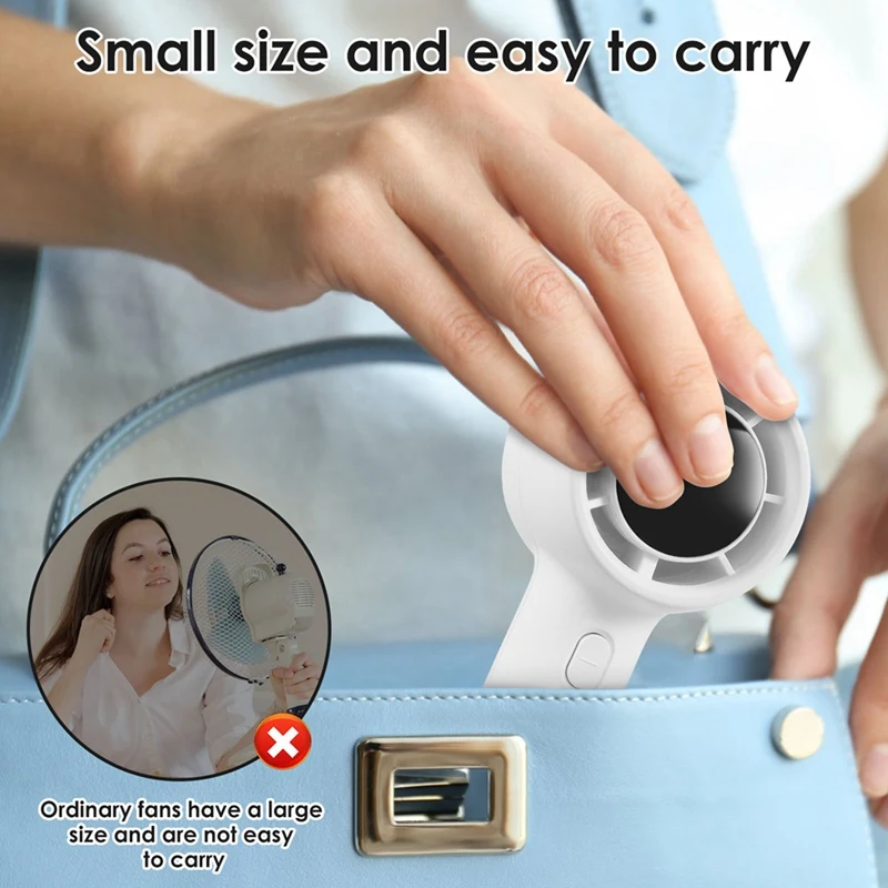 Handheld Portable High Wind Long-Lasting Desktop Silent Small Fan 3-Speed Charging Fan With Display