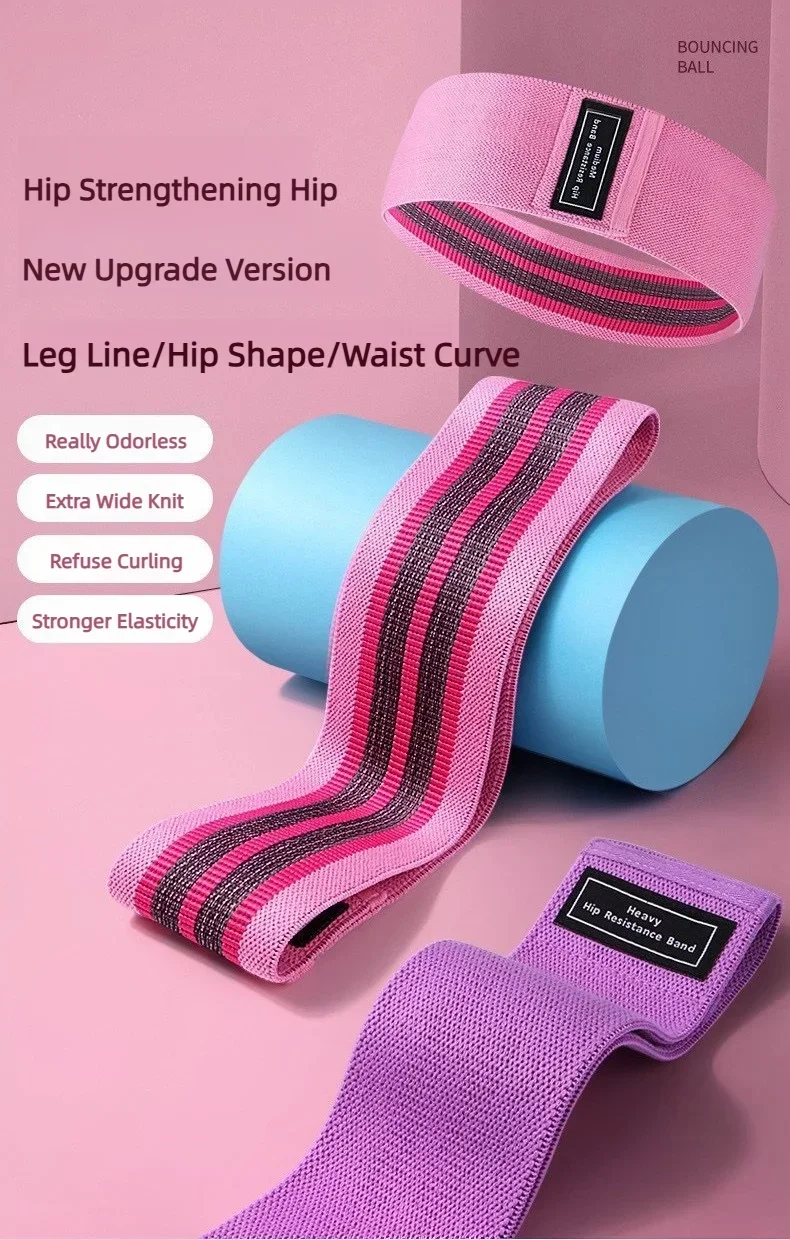 Rutschfeste Stoff-Booty-Bänder, breitere Widerstandsbänder für Hüfte und Beine, Workout, Heimfitness, Pilates, Yoga, Stretching für Frauen und Männer – Detail 5